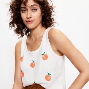 NWT Lou & Grey for Loft Orange Fruit Sweater Tank